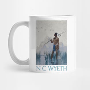 Indian Brave Fishing by N C Wyeth Mug